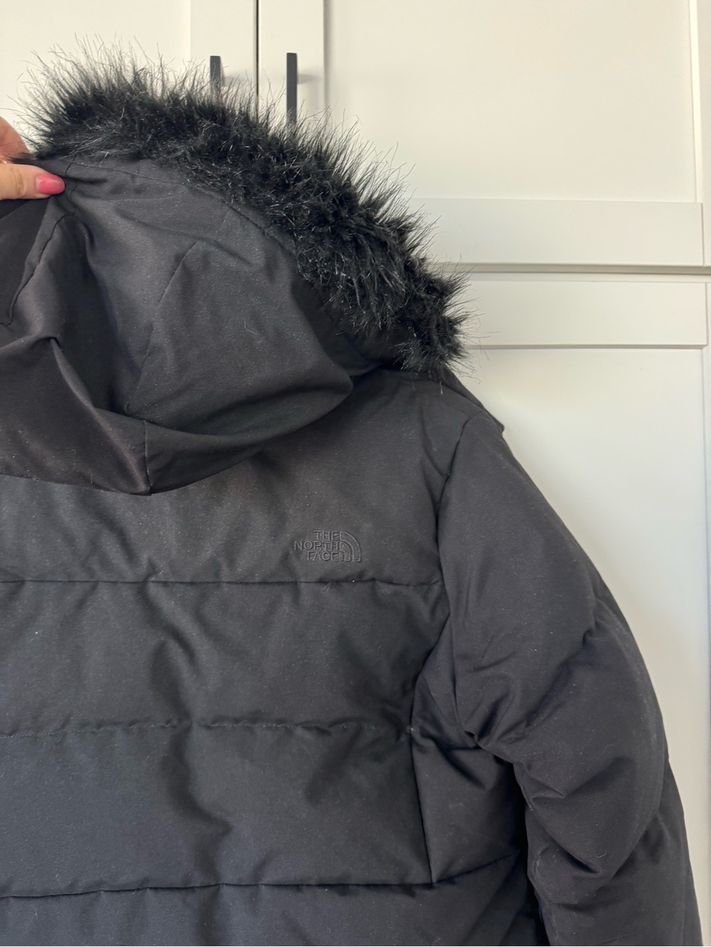 Black North Face 550 Puffer Mid Parka Jacket - Picture 7 of 7